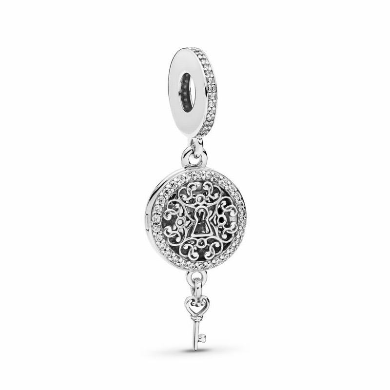 Pandora Regal Love Key Dangle Charm Europe - Sterling Silver/Cubic Zirconia - 308421SJK